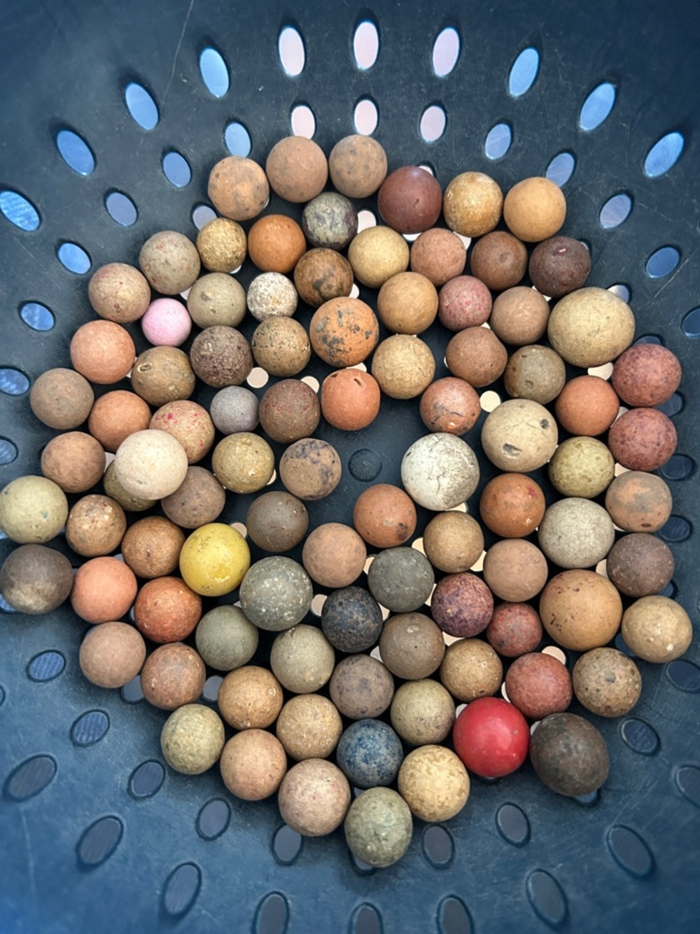 Vintage Clay Marbles Lot - Rustic Earth Tones